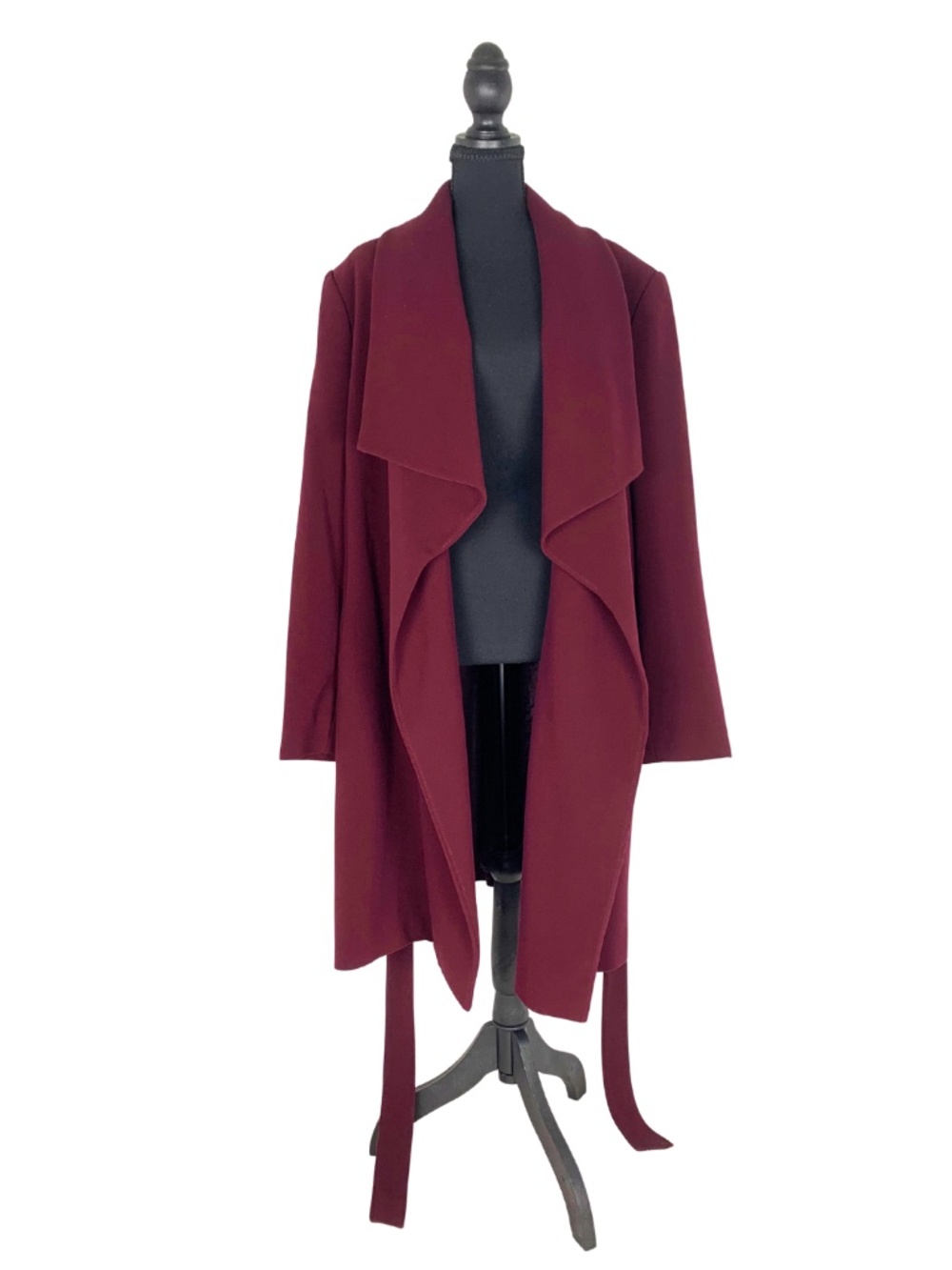 Lauren Ralph Lauren Merlot Draped Trench Coat Women's XL Preppy Quiet Luxury